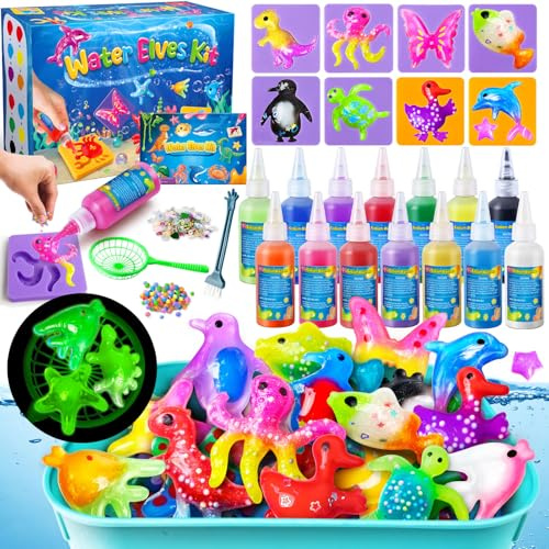 JOPSHEEN Magic Water Elf Kit for Kids - Aqua Fairy with 14 Colours | Water Pets Squishy Maker Crafts Birthday Gifts for Boys and Girls