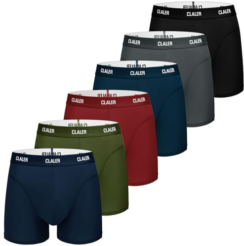 CLALER Boxershorts för män, modalkalsonger, 6-pack, retroshorts, underkläder, andas, underbyxor, bekväma underkläder, trunks