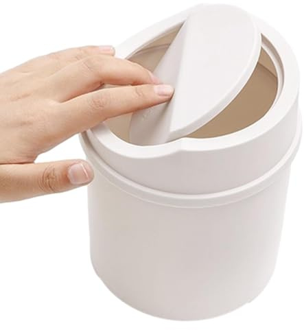 Rrlihjgu Cubo De Basura Mini | Papelera De Mesa Con Tapa Abatible,Recipiente Antiolores Para Dormitorio Oficina Aseo Habitación