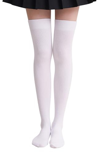 Cocila Paire De Chaussettes Extra Longues Couleur Unie, Montantes -Dessus Du Genou, En Nylon Femme Hautes Cuisse Women'S Socks Bas Hauts Hiver Womens Chaussette Contention Tricotées Pour