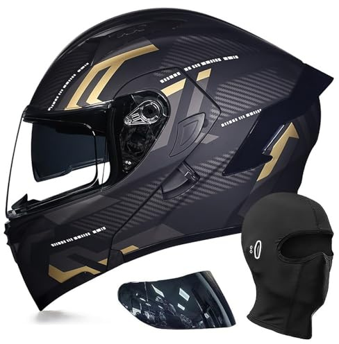 Motorradhelm Klapphelm Modulare Helm, DOT/ECE Zertifiziert Integralhelm mit Doppelvisier, Street Racing Helm, Moped-Roller-Helms, für Erwachsene Frauen Männer M~XXL