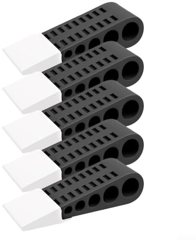 Cuñas de tope de puerta de goma para una sujeción segura de la puerta, antideslizante, protege los suelos, funcionalidad silenciosa con diseño apilable, adecuado para uso doméstico y de oficina (5