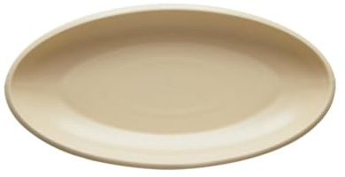 Hushåll oval fiskplatta enkel ugnsglasyr färg -30 cm fisktallrik matt orange (matt)