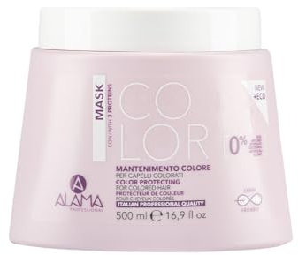 Alama Professional Color, Mascarilla para Mantener el Color del Cabello Teñido, Realza, Intensifica y Protege el Color con Colágeno, Elastina y Keratina, 90% Ingredientes Naturales, 500ml