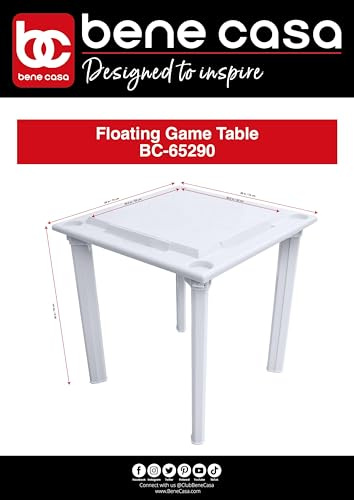 Bene Casa Floating Game Table â Waterproof, Portable 4-Player Table for Pool, Game Room, and Outdoor Fun