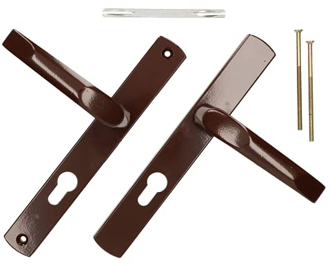 KOTARBAU® Paire de poignées 72 mm avec long bouclier marron pour cylindre profilé moderne universel