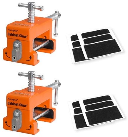PONY 2-Pack Original Cabinet Clamps, 8510 Cabinet Claw, Face Frame Clamps for Installing Cabinets, 440 lbs Load Limited Orange