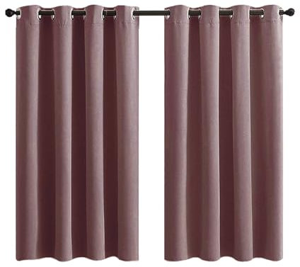 Bishilin Gardinen Blickdicht 2er Set Fuchsie, Vorhänge Verdunklung mit Ösen Modern Einfarbig Verdunkelungsvorhänge Kinderzimmer Schlafzimmer Wohnzimmer 132x241CM