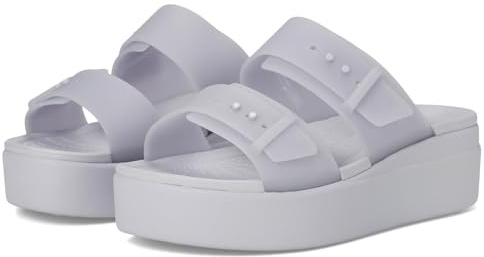 Crocs Brooklyn BuckleFrostedLowWedge, Sandali Donna, Purple Moon, 34/35 EU