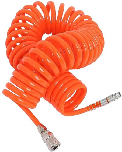 topolenashop Tuyau d'air comprimé spirale 8 mètres flexible pour compresseur, raccord rapide, diamètre 5 mm x 8 mm, raccord 1/4, polyvalent et adapté à de multiples applications