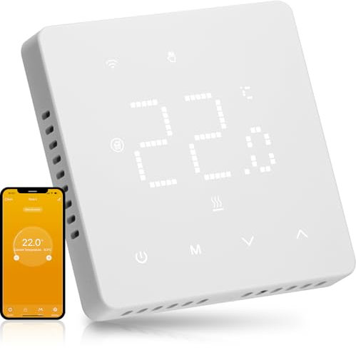 termostato caldaia wifi.Termostato programmabile giornalmente con controllo vocale termostato per il controllo del riscaldamento di caldaie a gas/acqua Compatibile con Alexa e Google Assistant 230V