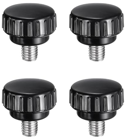 QUARKZMAN 4 Stück Rändelschraube mit Gewinde M8 x 10mm Rundkopfschraube Rundgriffschraube Klemmknöpfe 25mm Handknöpfe Edelstahl 304 Daumenschrauben Spannschraube für Industrie Maschine