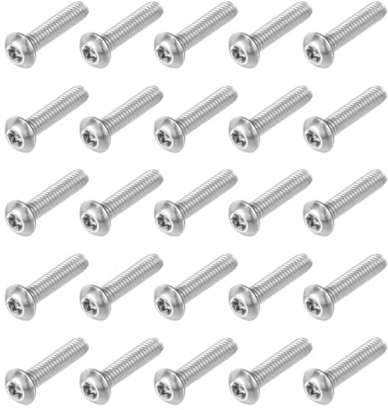 sourcing map 25 tornillos Torx de seguridad #8-32 x 3/4 pulgadas, tornillos de cabeza de botón de acero inoxidable 304, resistentes a manipulaciones para antirrobo, a prueba de manipulaciones, color