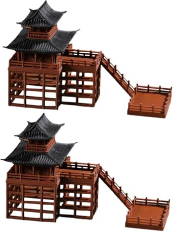 Abaodam 2piezas Miniatura Jardín Zen Estatuas De Casa Pilotes Diseño De Decoración De Bonsái para Oficina y Hogar Accesorios De Jardín Miniatura para