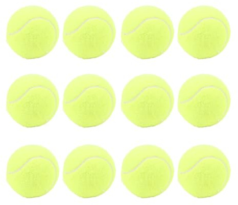 BuyWeek Pelotas de Tenis, 12 Piezas Pelotas de Juego in Goma Tennis Balls para Principiantes y Perro (Amarillo)
