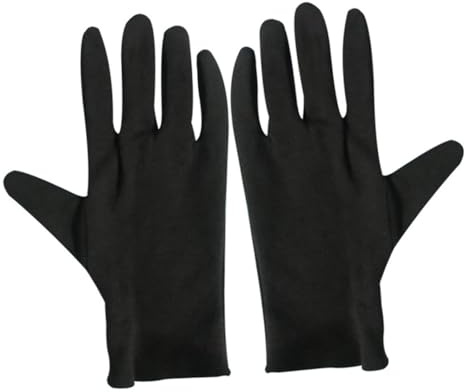 Gadpiparty 12 Guantes de Algodón para Trabajo y Conducción Paquete de Talla S Negros Resistentes y Reutilizables para Jardinería Limpieza y Manipulación de Joyas