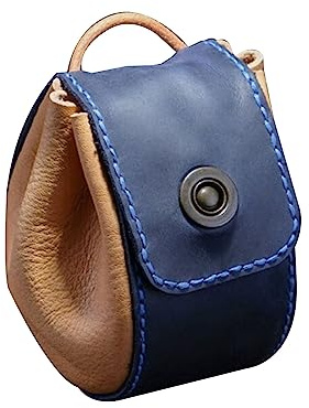 TENYELE Sac à dés vintage en cuir avec cordon de serrage pour jeux de rôle, porte-monnaie, bijoux, jeux de société, accessoires, petite pochette à cordon, bleu, Taille unique