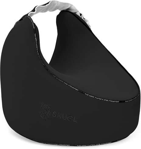 SNUGL Knee Pillow for Sleeping on Side – Cooling Pillow Memory Foam | Knee Support for Women & Men | Sciatica & Leg Support Cushion with Secure Straps (Black)