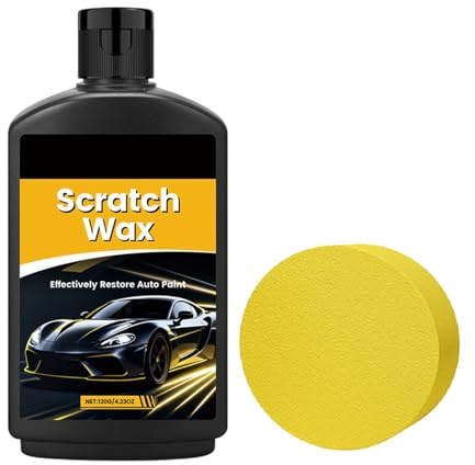 Eliminador De Rayones Para Coche,Pasta En Crema Con Esponja | Eliminador de Arañazos para Pintura de Coche - Limpieza y Restauración de Carrocería Exterior para Acabado de
