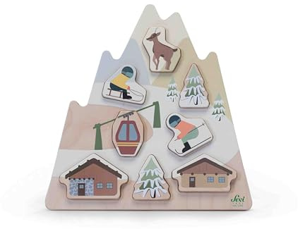 Trudi Puzzle Forme a Incastro Dolomiti by Sevi | Giochi in legno bimbo da due anni | 29x3x28cm | Sevi Nature | modello 87858
