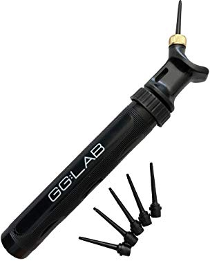 gloveglu GG:LAB with 6 Needles: Pumps Twice as Fast. Pump for Football, Rugby, Basketball, Volleyball, Netball, Handball and Other Inflatable Sports Balls, Black, one Size