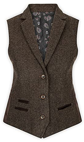 TruClothing.com Womens Tweed Herringbone Blazer Jacket Waistcoat Navy Blue 1920s Vintage
