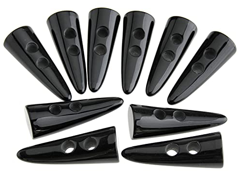 eMagTech 10 Stück 50mm Knebelknöpfe Harz Knöpfe für Jacke, Mäntel, Blazer, zum Nähen, Schwarz