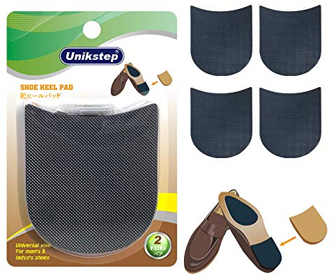 Unikstep 2 Paia di Cuscinetti per il Tallone Delle Scarpe, Tacchi in Gomma per la Riparazione Delle Scarpe, Cuscino e Protezione Antiscivolo da 3,5 mm di Spessore, Kit di Ricambio