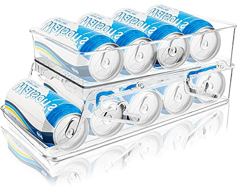 Lighterday 1 dispensador automático de latas para nevera, organizador de almacenamiento transparente para refrigerador, bebidas, cerveza, refrescos, para nevera, cocina, armario, encimera, 1 unidad