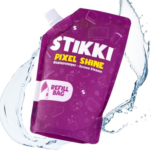 STIKKI Pixel Shine Professioneller Bildschirmreiniger Nachfüllbeutel (300ml) - entwickelt für Laptop, Smartphone, TV, Display, Brillen & Gläser