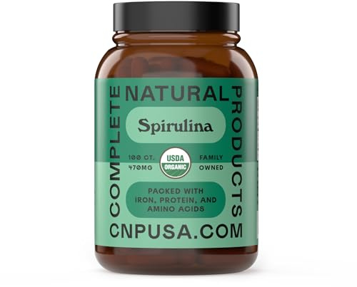 Pure Hawaiian Blue Green Spirulina Powder Capsules - 470mg Capsules 100 Pills, Non GMO, Natural