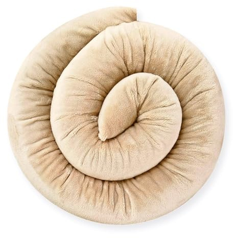 Bebeloo Sängorm sängrulle, sängkudde, sidosovkudde, amningskudde, gosig kudde, spjälskydd drag luftstopp (beige, 180 cm)