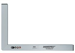 DEWEPRO® Équerre de construction en aluminium de qualité supérieure 90° - Équerre de maçon - Équerre de mesure - Équerre profilée - Angle en aluminium - 60 x 40 cm