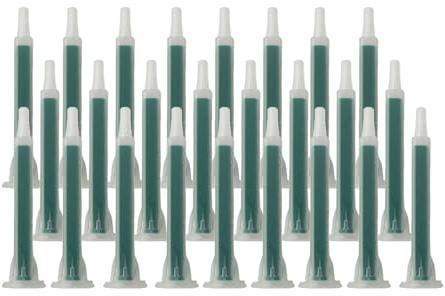Yosugar 25 ugelli per miscelatori statici, tubo di miscelazione 2 K, colla statica, colore verde, punte per miscelatore, punte per miscelatore, colla in plastica 1:1 (25 pezzi, verde)