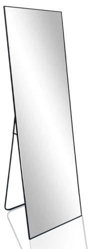 Kapler Arc Miroir sur Pied, 160 x 53 cm, Grand, Rond, Noir, pour Deman, monté au Mur, inclinable, décoration de Salon