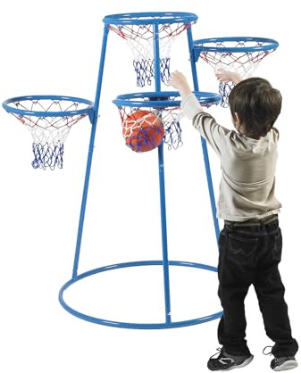 Children’s Factory Kids Toys 4-Hoop Basketball Set - Toddler Basketball Hoop Indoor/Outdoor Play- for Pre-School Classroom or Playroom