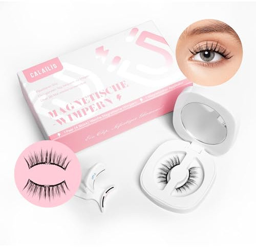 CALAILIS Weiche Magnetische Wimpern 1 Paar Magnet Wimpern Mit Zange Magnetic Lashes Natürlicher Look Wimpern Magnetisch Kein Kleber Erforderlich Einfach Zu Tragen Und Zu Entfernen (MAH3)