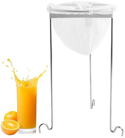 Jam Strainer Set | Stainless Steel Jelly Strainer Rack with Bag | Filtering Tool with 3 Hook Legs | Sieves and Strainers Set | Jam Strainer Stand Kit for Straining Vinegar, Juice, Broth, Yogurt