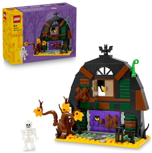 LEGO Granaio di Halloween - Giocattolo da Esposizione con una Minifigure di Scheletro e Accessori Spaventosi tra cui un Pipistrello e Lampade - Regalo Creativo per Bambini e Bambine da 8 Anni - 40721