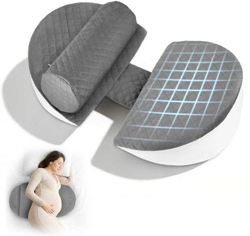 Pregnancy Pillows for Sleeping Women Maternity Pillow for Belly Memory Foam Pillow for Side Sleeper U Shaped Adjustable Wedge Pillow Support Pillow for Back Belly Leg with Detachable Pillow Cover