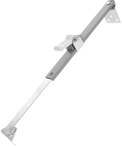 Homoyoyo Limitador de Ventana Abatible en Color Plata de Hierro Galvanizado y Soporte Ajustable Función Anticaída para Ventanas y Televisores