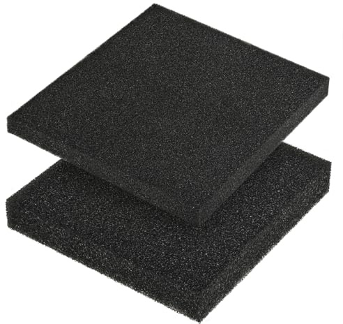 HXJDAM Lot de 2 éponges de filtre d'aquarium noires 50 x 50 x 4 cm 35 PPI – Filtre haute densité pour aquariums biologiques et mécaniques pour bassin d'eau douce et d'eau de mer
