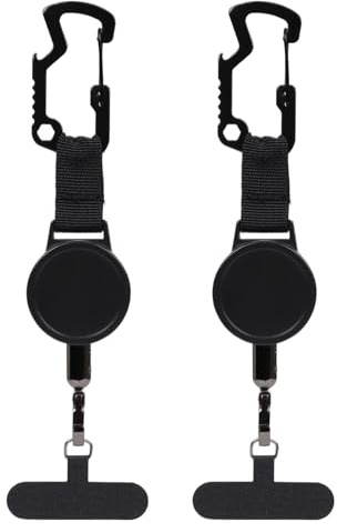 Generico Security Phone Strap - 2 Pezzi Clip da Cintura Rinforzata con Moschettone,Cordino Antifurto per Cellulare,Per Escursionismo Outdoor Spostamenti Quotidiani Viaggi e Campeggio