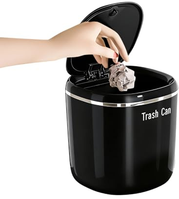 Genérico Bote De De Escritorio Con Tapa - Bote De De Mesa Pequeño De 2,6 L Para Oficina, Diseño Emergente | Mini Cubo De, A Prueba De Olores, Cubo De Cosméticos Para Tocador, Baño, Cocina,