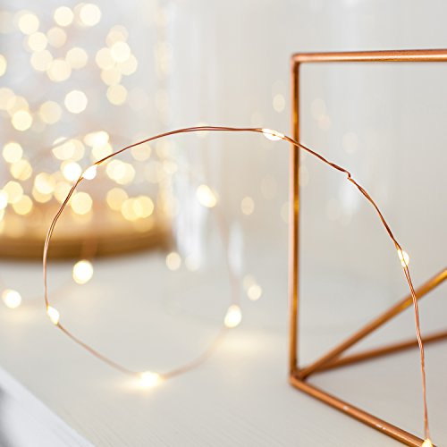 Lights4fun 6 x 20 koppartråd mikro kedja varmvit batteridrift