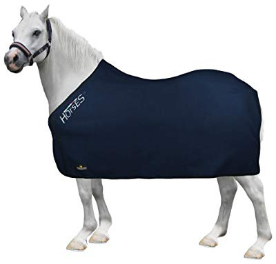 Horses, Coperta Cavallo in Pile Basic Pony, di Ottima Fattura, Utile per Proteggere il Pony dagli Sbalzi di Temperatura, dalla Pioggia e dagli Insetti, Blu 110 cm