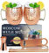 2 Stück Moscow Mule Kupfer Becher Set, 18Oz Handgemacht Cocktail Tasse for Kaltes Getränk, Wein, Bar, Party, Geschenkset