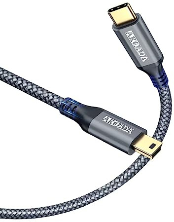 AkoaDa Datenkabel 3.0 M USB MINI 2.0 Ladekabel für Handys Smartphones Tablets - Grau