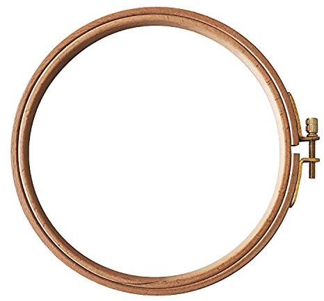 BabySnap Stickrahmen aus Holz mit Schraube aus Messing, rund, Sticken, verstellbar 4-11 Zoll (24cm)