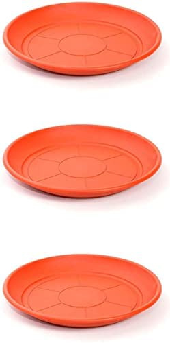 Desconocido Plato para Maceta Plástico PVC (Marrón)/ Platillo Maceta/Pack 3 Platillos Marrones/Bandeja de Plástico para Maceta Redondo (Marrón) (Pack 3, 22cm)